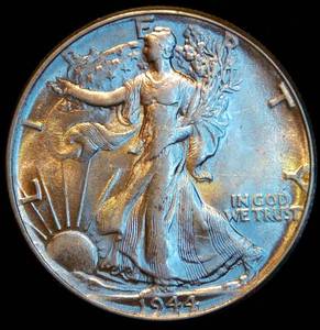 lot 47 image: AU 1944 Walking Liberty Half Dollar, Near Full Luster