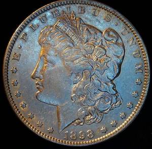 lot 54 image: AU 1898 P Morgan Silver Dollar