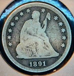 lot 66 image: 1891 Liberty Seated Quarter, Original Surfaces