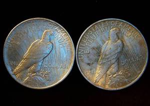 lot 72 image: XF 1922 & 1922 D Silver Peace Dollars, Original Surfaces