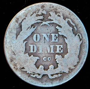 lot 75 image: 1875 CC Liberty Seated Dime