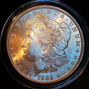 lot 81 image: Higher Grade Uncirculated 1885 P Morgan Silver Dollar, Full Luster