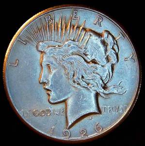lot 85 image: XF 1926 Silver Peace Dollar