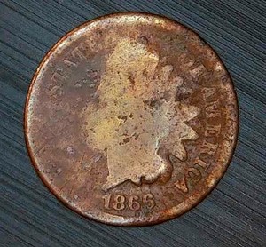 lot 89 image: Better Date 1866 Indian Head Penny - Been around the block a few times