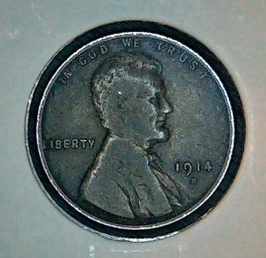 lot 91 image: Semi-Key 1914-S Lincoln Wheat Cent, Fine wOriginal Surfaces