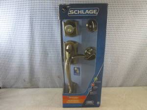 lot 109 image: (G-1) Schlage Front Entry Door Set ...
