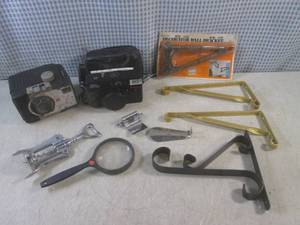 lot 154 image: (CS) 2 Vintage Cameras, Plant Hange...