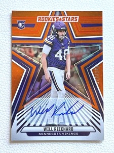 lot 15 image: 2024 Will Reichard Panini Rookies & Stars RC Autograph 172199 #197 Football Card