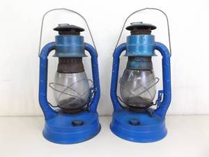 lot 29 image: 2 Vintage Deitz #8 Air Pilot Oil Lanterns