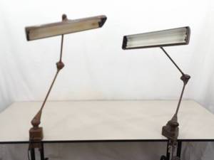 lot 34 image: 2 Vintage Mid Century Drafting Table Lamps