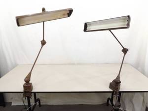 lot 34 image: 2 Vintage Mid Century Drafting Table Lamps