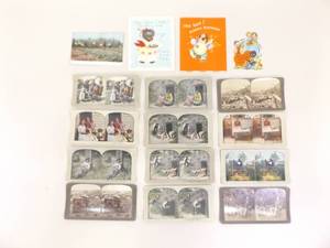 lot 72 image: Lot of Antique Black Americana Stereo Scope Cards, Valentines, etc.