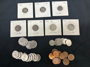 lot 61 image: Collection of Antique and Vintage Canadian Silver etc. Coins