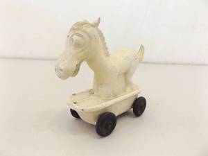 lot 84 image: 1930s Sparky the AC Spark Plug Mascot Cast Metal Toy