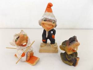 lot 93 image: 3 Hand Carved Henning Trolls