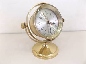 lot 148 image: Seth Thomas Schooner Brass Nautical Desk Clock