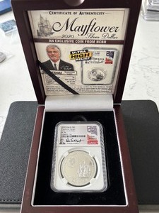 lot 58 image: 2020 Cook Islands Silver $5 Dollar Mayflower Voyage NGC PL70