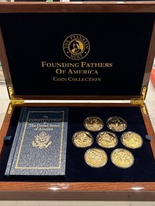 lot 180 image: Gold Layered Founding Fathers of America Coins