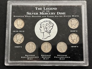 lot 198 image: Mercury Silver Dimes
