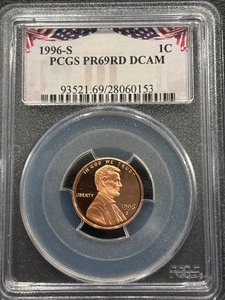 lot 152 image: 1996-S Lincoln Cent Proof PCGS PR69 Deep Cameo