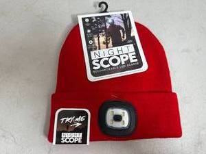 lot 132 image: New Night Owl Rechargeable LED Lighted Beanie Hat - Adult