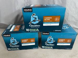 lot 136 image: 3 New Boxes of Caribou Keurig K-Cup Coffee