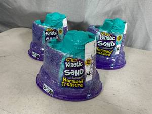 lot 149 image: 3 New Kinetic Sand Mermaid Treasure Sand Kits