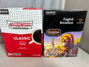 lot 150 image: Krispy Kreme Coffe and English Breakfast Tea Keurig K-Cups Pods