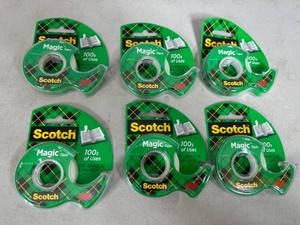 lot 212 image: 6 New Rolls of 3M Scotch Magic Tape