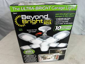 lot 309 image: New Beyond Bright Super Nova 7,000 Lumen LED Garage Light