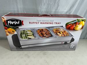 lot 51 image: New 3 Well Stainless Steel Buffet Wamer