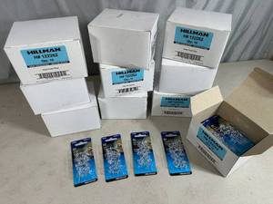 lot 55 image: 100 New Packs of Hillman Push Pin Tacks - Clear - 1600 Total