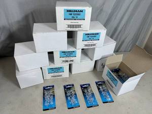 lot 63 image: 110 New Packs of Hillman Push Pin Tacks - Clear - 1760 Total