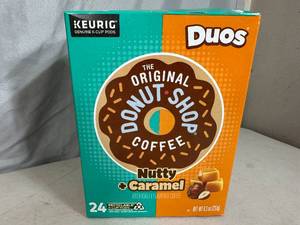 lot 69 image: New Box of 24 Keurig K-Cups Original Donut Shop Nutty Caramel Coffee