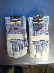 lot 12 image: 2 Pair Winter Lined Pigskin Leather Palm Work Glove