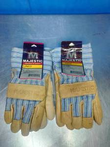 lot 19 image: 2 Pair Winter Lined Pigskin Leather Palm Work Gloves