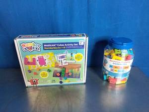 lot 24 image: Numberblocks MathLink Cubes 1-10 Activity Set and Sentence Building DOMINOES