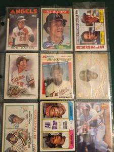 lot 143 image: Collection of Nine Vintage Rod Carew Baseball Trading Cards