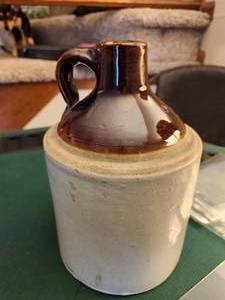 lot 136 image: Vintage or Antique Two-Tone Stoneware Jug