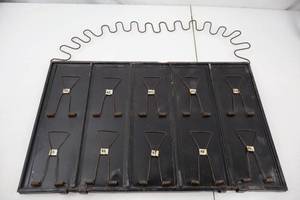 lot 9 image: Vintage Industrial Metal Key Rack with Numbered Wire Holders