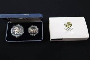 lot A-18 image: 1988 Seoul Olympic Silver Proof Coin Set - Equestrian & Taekwondo