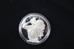 lot A-20 image: Boy Scouts Loyal Sterling Silver Commemorative Coin