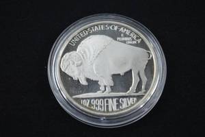 lot A-177 image: 1 oz .999 Fine Silver Buffalo Round, 2016