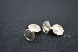 lot A-178 image: Vintage Belais 14k White Gold Front Cufflinks Signed