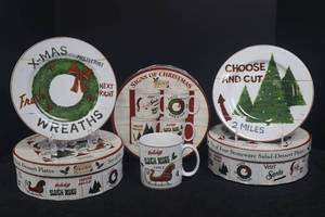 lot 132 image: Sakura Signs of Christmas Stoneware Plates and Mugs Sets