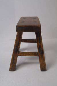 Set of 3 Rustic Wood Stools