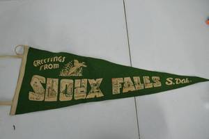 lot 198 image: Vintage Sioux Falls S. Dak. Felt Pennant