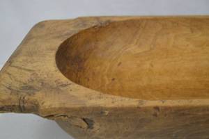 Oversize Primitive Hand-Carved Wooden Dough Bowl - 28 Inches