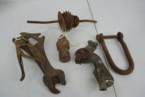 lot 216 image: Assorted Rusty Vintage Hand Tools and Hardware