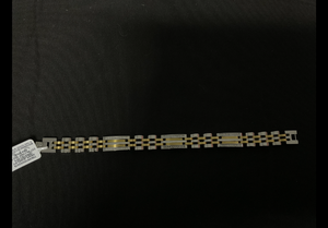 lot 12J image: MCYS Mens Diamond Two-Tone Link Bracelet (12 ct. t.w.) in Stainless Steel and Yellow Ion-Plate